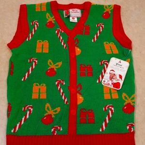 Ugly Holiday Sweater Vest Great Christmas Unisex Size S NWT